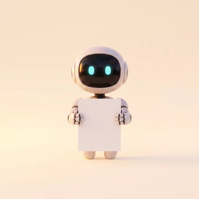 Le robot mascotte présente fièrement un rapport
